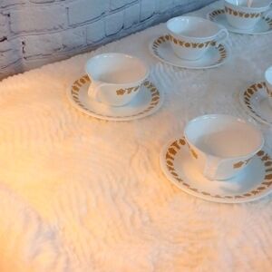 Corelle‎ Butterfly Gold Vintage Tea Cups   Matching Saucers 4 Sets Left 1 Price